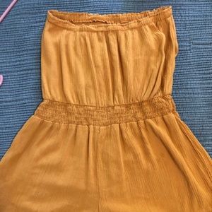 Yellow strapless romper